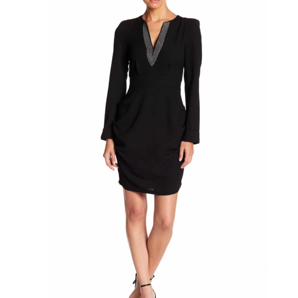 TOV Embellished V-Neck Dress
